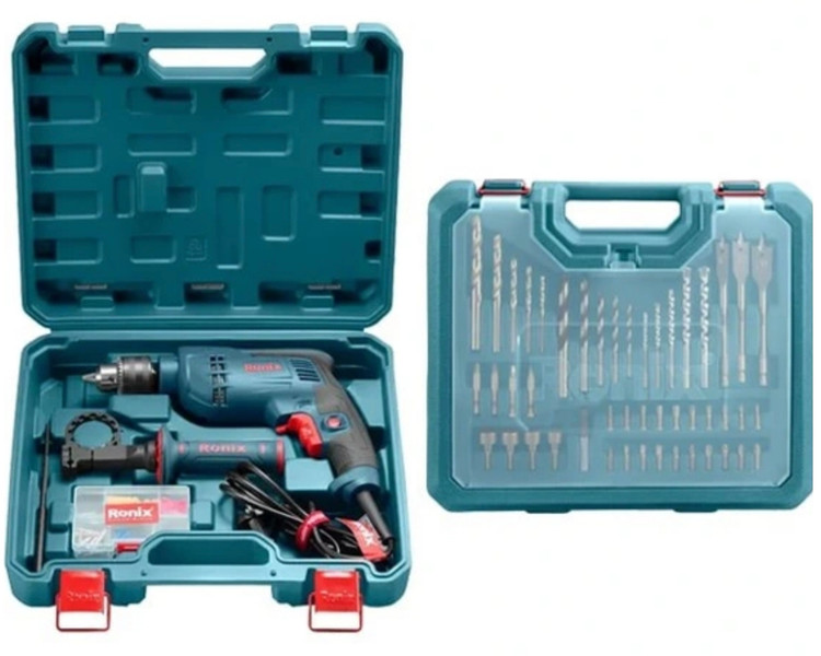 کیت دریل 13 میلیمتر750وات با متعلقات 54 پارچه و کیف BMCرونیکس مدلRS-0005