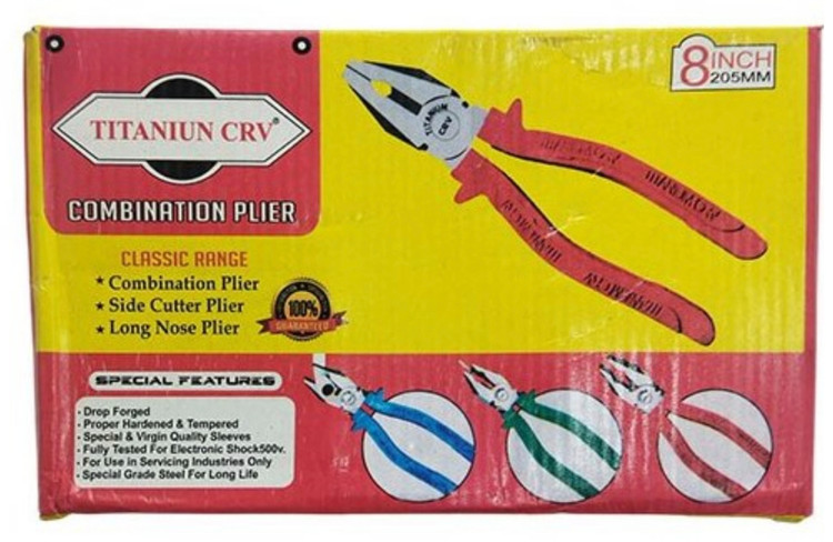 انبردست ۸ اینچ تیتانیوم مدل CRV(بسته ۶ عددی)